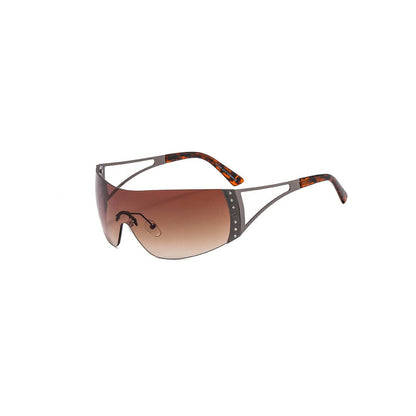 Glitzy Frameless Rhinestone Sunglasses -  frameless - Stylish Frameless Rhinestone Sunglasses for Modern Wear - View 5