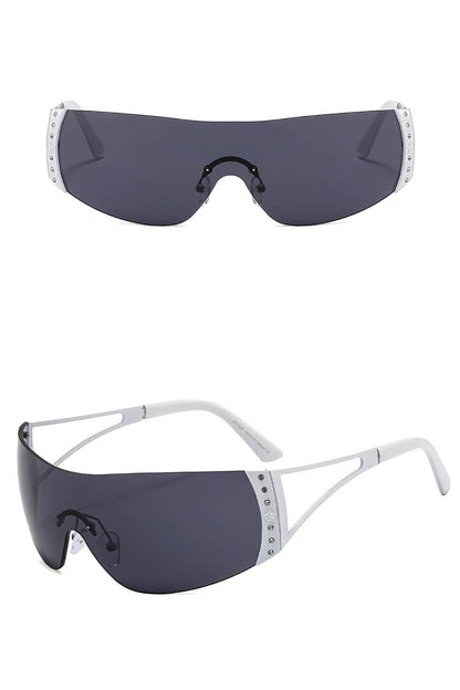 Glitzy Frameless Rhinestone Sunglasses -  stylish eyewear - Stylish Frameless Rhinestone Sunglasses for Modern Wear - View 16