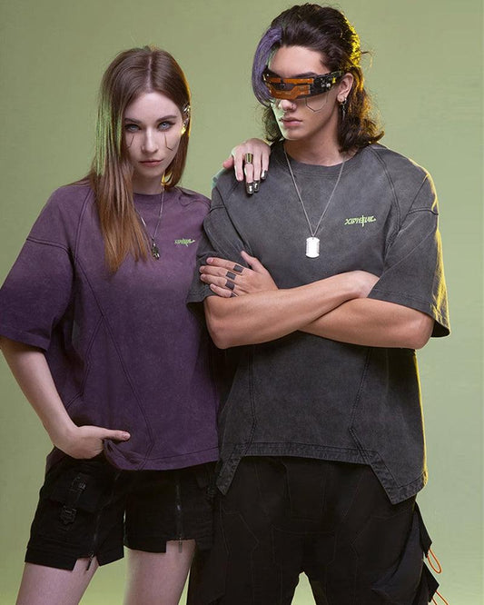 Glow-in-the-Dark Cyberpunk Tee - glow-in-the-dark - Glow-in-the-Dark Cyberpunk Tee for Urban Style - Main view