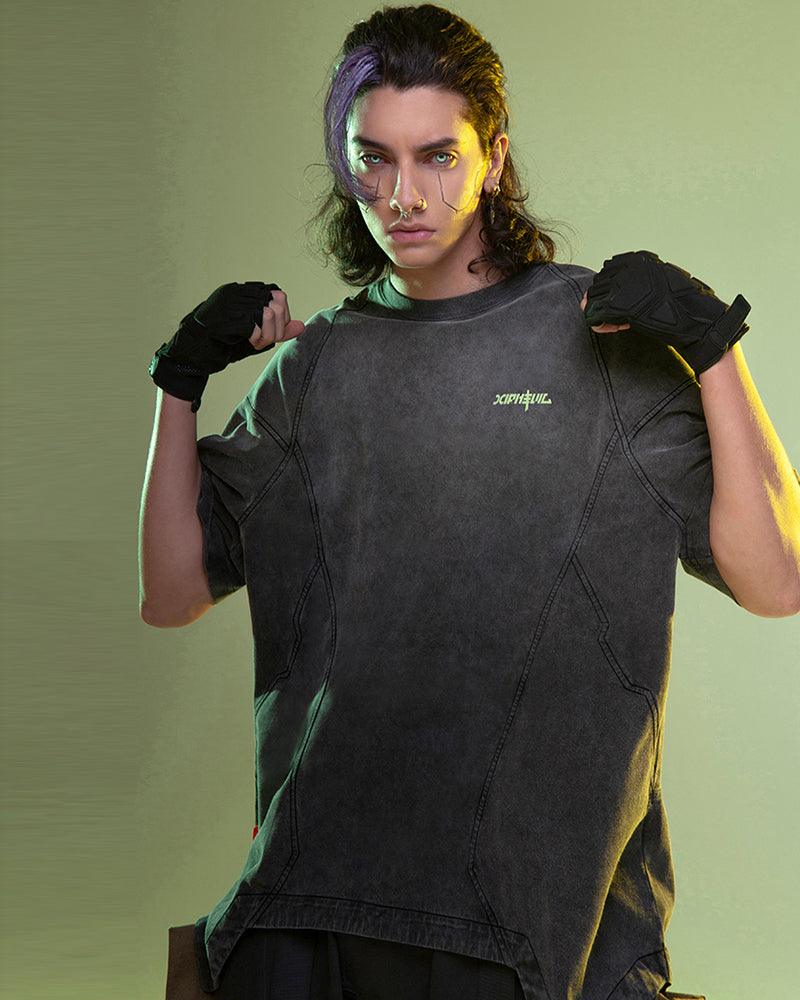 Glow-in-the-Dark Cyberpunk Tee - techwear aesthetic - Glow-in-the-Dark Cyberpunk Tee for Urban Style - View 2