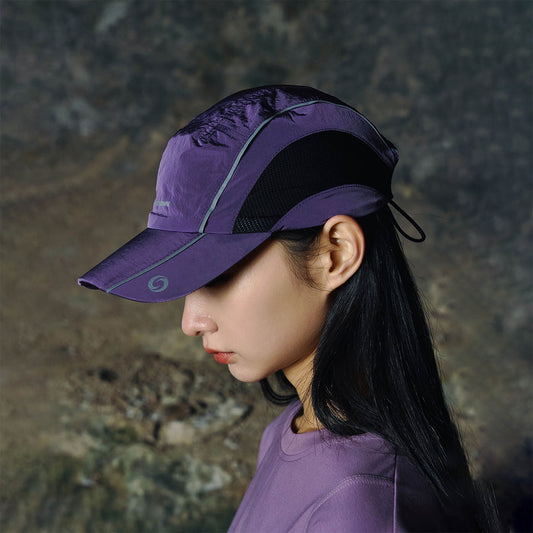 Glow Mesh Cap with Stripes - breathable cap - Reflective Stripe Mesh Cap for Enhanced Visibility - Main view