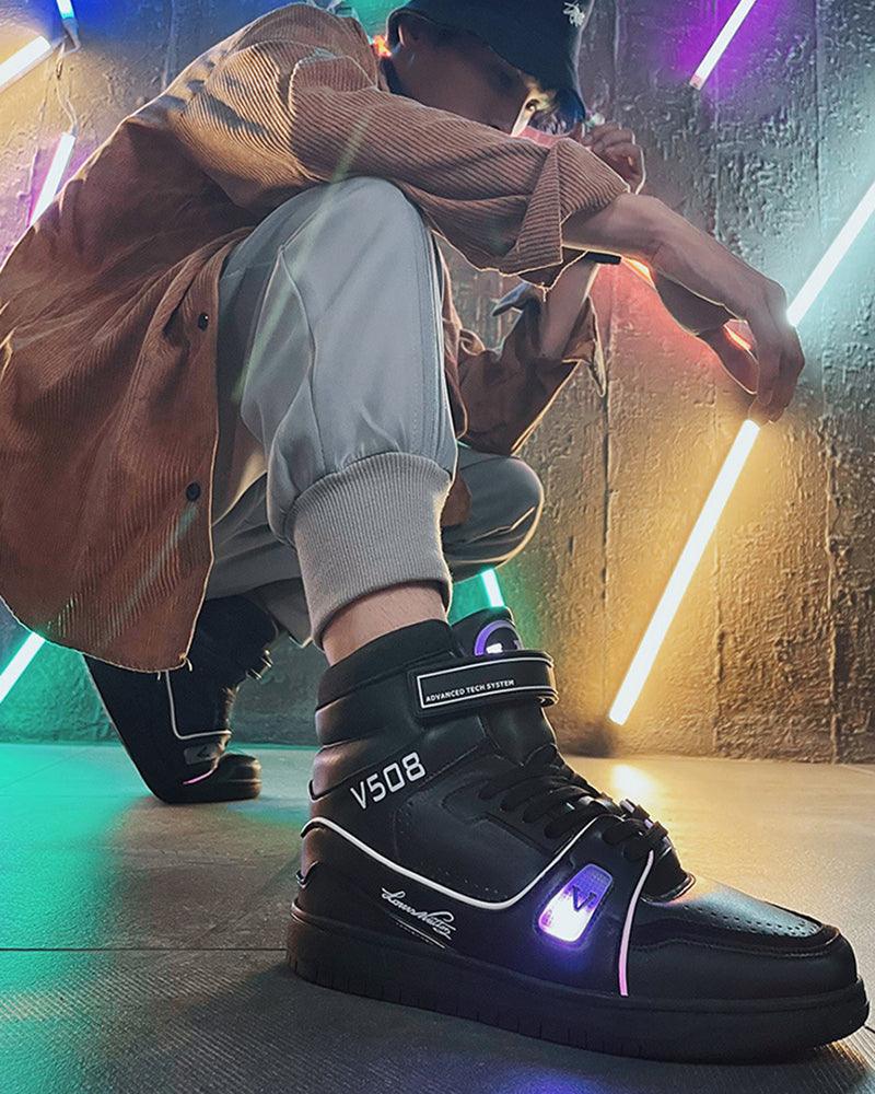 Glow-Up Street Style Sneakers - streetwear sneakers - LED Light Mesh Fabric Sneakers for Street Style - View 2