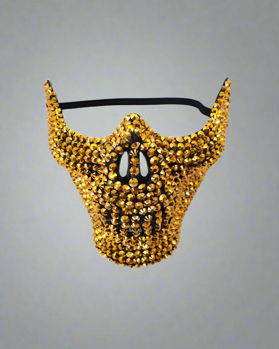 Gothic Gemmed Skull Mask - cyberpunk mask - Cyberpunk Gemmed Skull Mask for Edgy Costumes - Main view