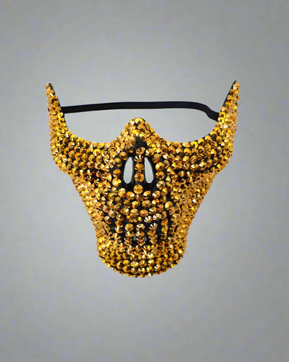 Gothic Gemmed Skull Mask - cyberpunk mask - Cyberpunk Gemmed Skull Mask for Edgy Costumes - Main view