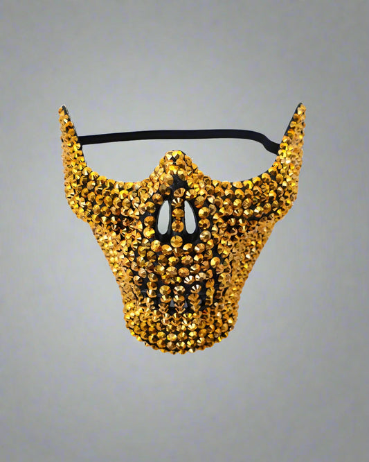 Gothic Gemmed Skull Mask - cyberpunk mask - Cyberpunk Gemmed Skull Mask for Edgy Costumes - Main view