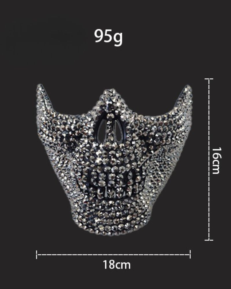 Gothic Gemmed Skull Mask -  futuristic design - Cyberpunk Gemmed Skull Mask for Edgy Costumes - View 10