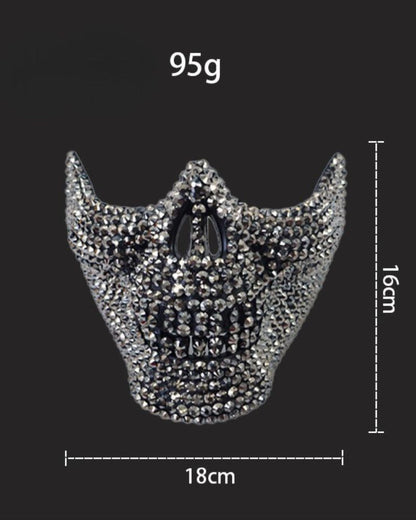 Gothic Gemmed Skull Mask -  futuristic design - Cyberpunk Gemmed Skull Mask for Edgy Costumes - View 10