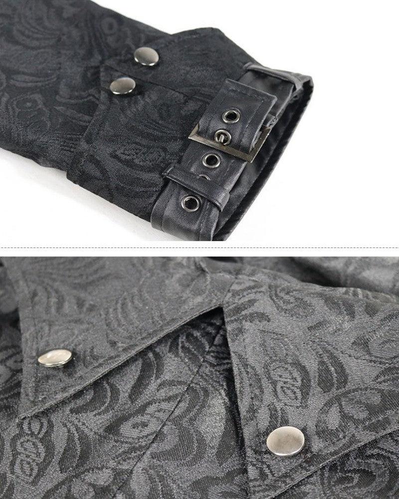 Gothic Techwear Unisex Long Coat -  long coat - Gothic Techwear Unisex Long Coat with Unique Embroidery - View 6