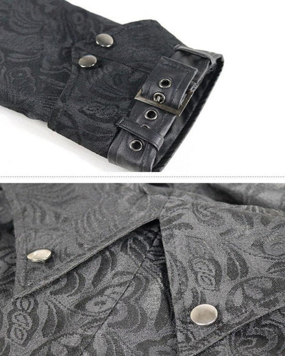Gothic Techwear Unisex Long Coat -  long coat - Gothic Techwear Unisex Long Coat with Unique Embroidery - View 6