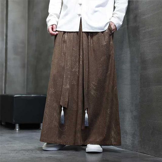 Brown Hakama-Inspired Pants