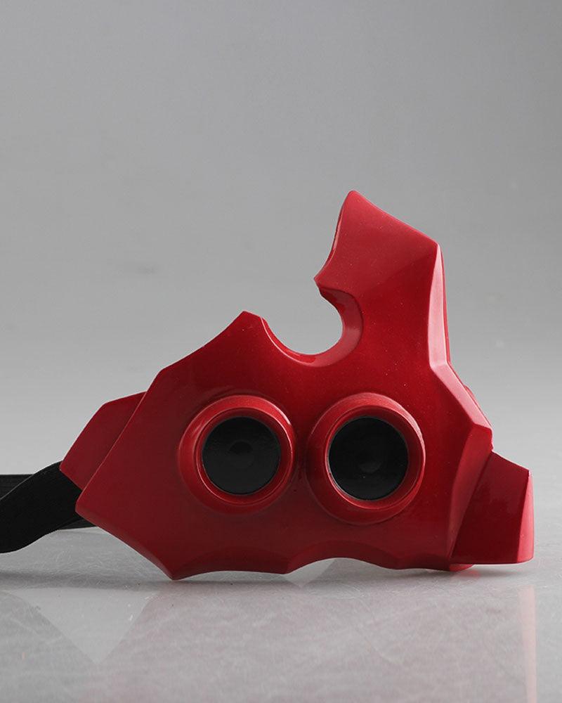Haunting Anime Ghoul Face Mask -  adjustable face mask - Adjustable Haunting Anime Ghoul Face Mask in Red - View 3