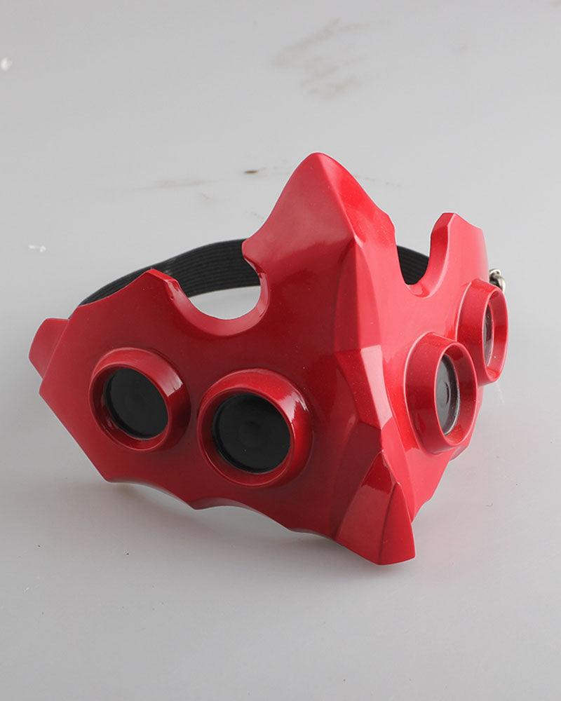 Haunting Anime Ghoul Face Mask -  breathable mask - Adjustable Haunting Anime Ghoul Face Mask in Red - View 4