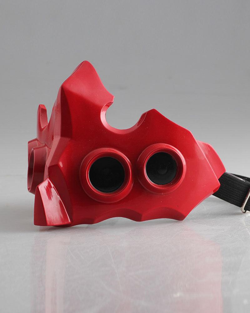 Haunting Anime Ghoul Face Mask - durable face mask - Adjustable Haunting Anime Ghoul Face Mask in Red - View 2
