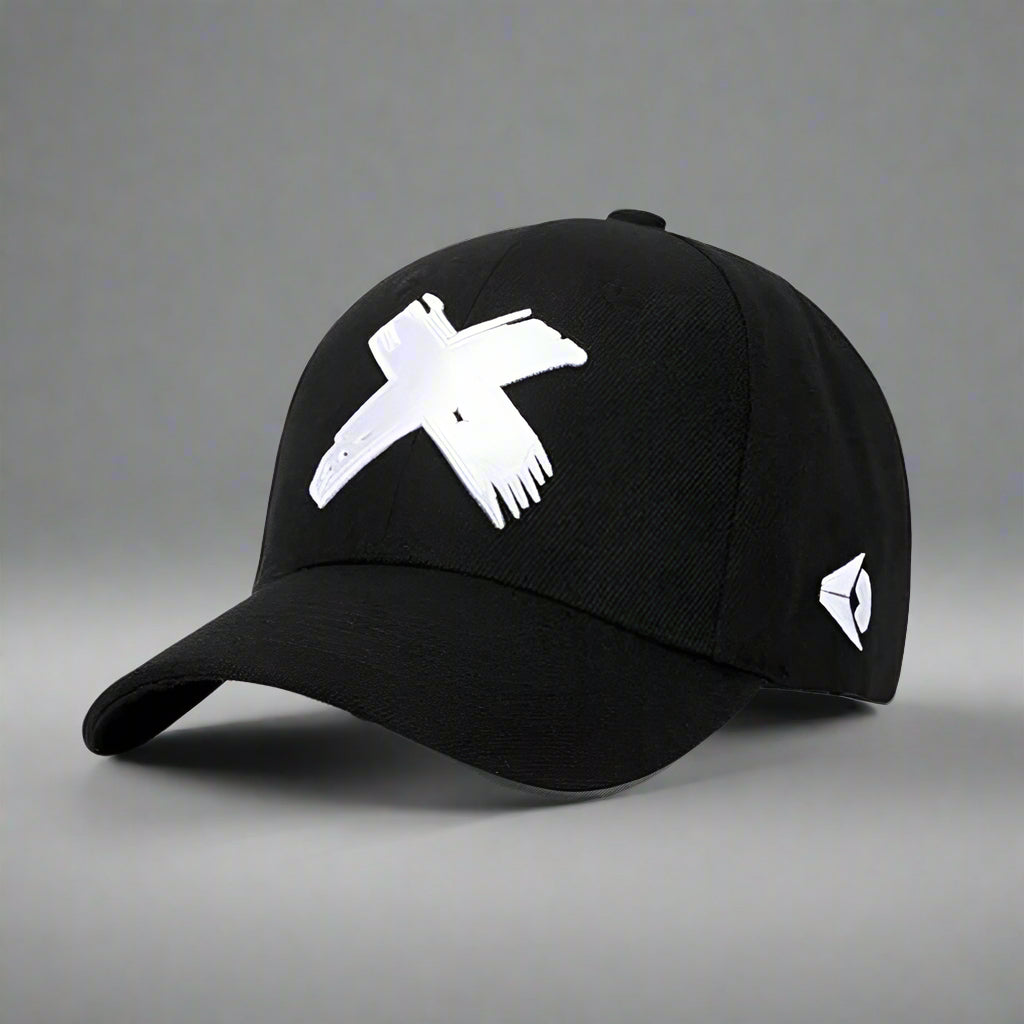 Heartbreaker Cross Design Cap - black cap - Heartbreaker Cross Design Cap in Black for Everyday Wear - Main view