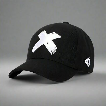 Heartbreaker Cross Design Cap - black cap - Heartbreaker Cross Design Cap in Black for Everyday Wear - Main view
