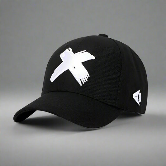 Heartbreaker Cross Design Cap - black cap - Heartbreaker Cross Design Cap in Black for Everyday Wear - Main view