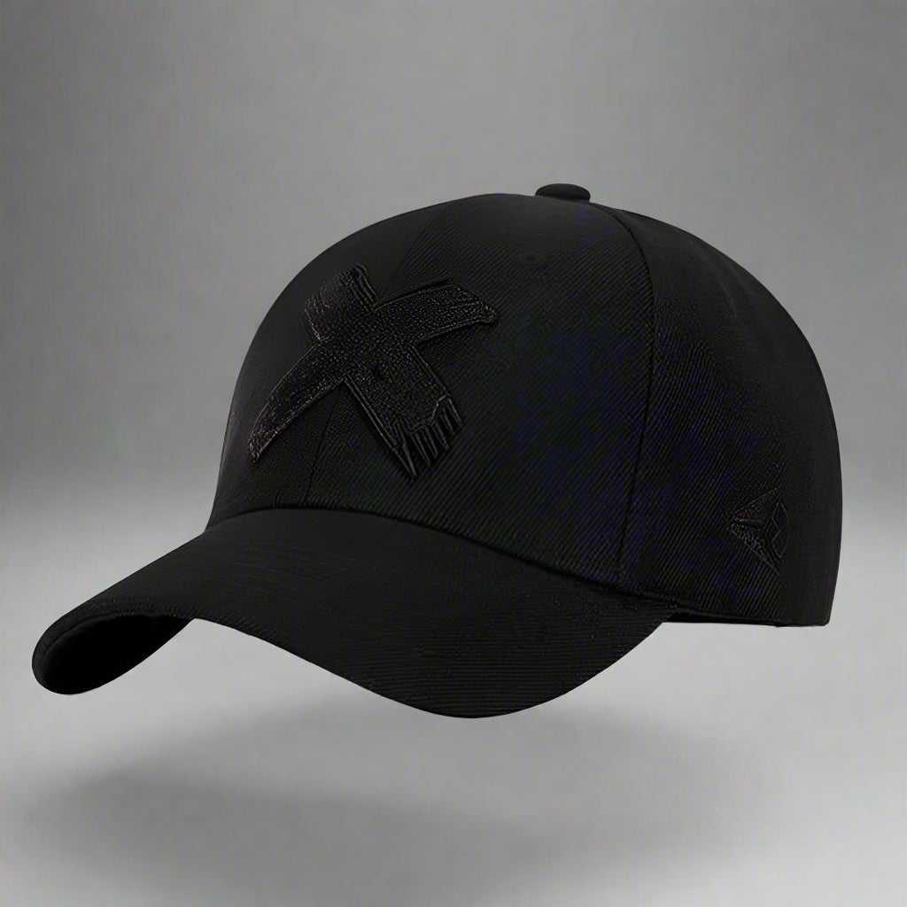 Heartbreaker Cross Design Cap - premium fabric cap - Heartbreaker Cross Design Cap in Black for Everyday Wear - View 2