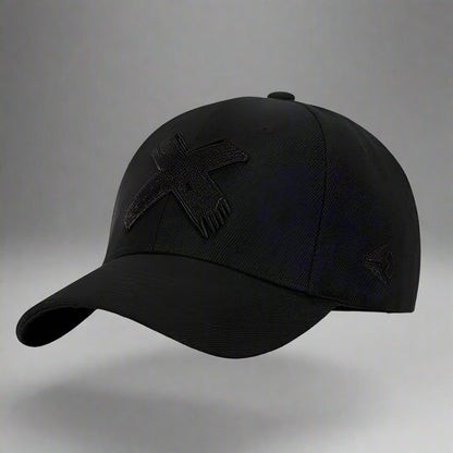 Heartbreaker Cross Design Cap - premium fabric cap - Heartbreaker Cross Design Cap in Black for Everyday Wear - View 2
