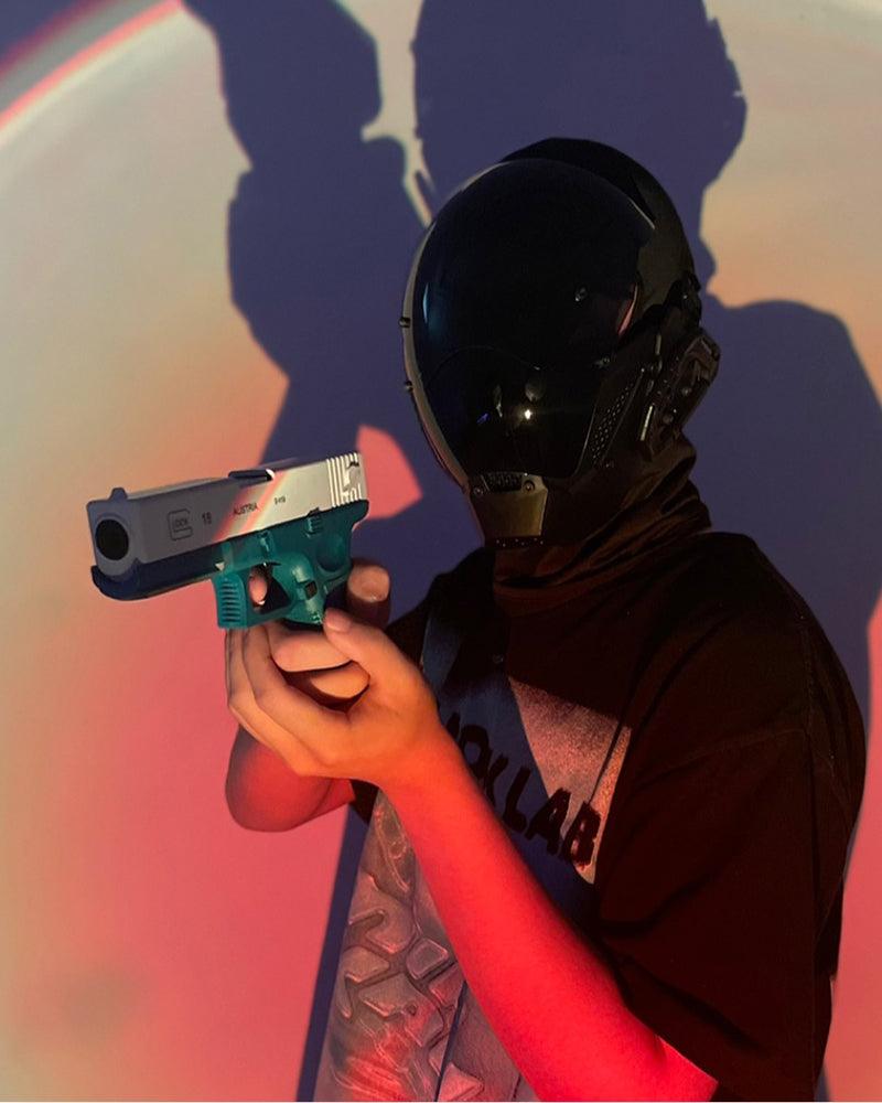 High-Tech Cyberpunk Helmet -  futuristic - Futuristic High-Tech Cyberpunk Helmet with Balaclava - View 3