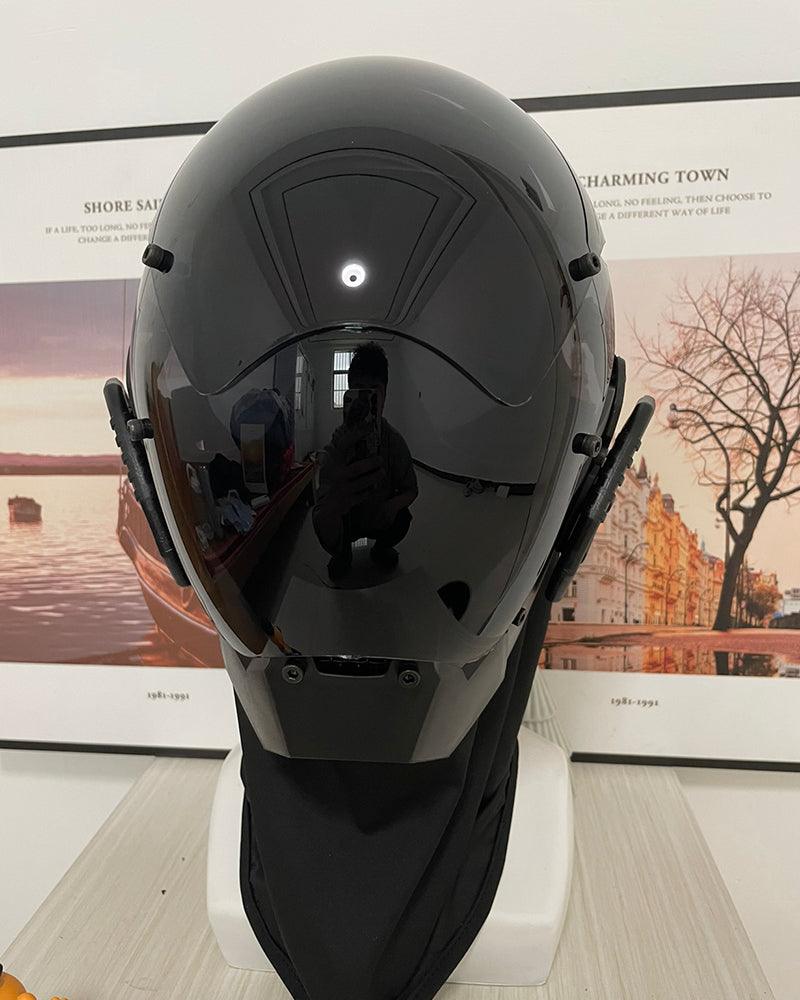 High-Tech Cyberpunk Helmet -  polycarbonate helmet - Futuristic High-Tech Cyberpunk Helmet with Balaclava - View 6