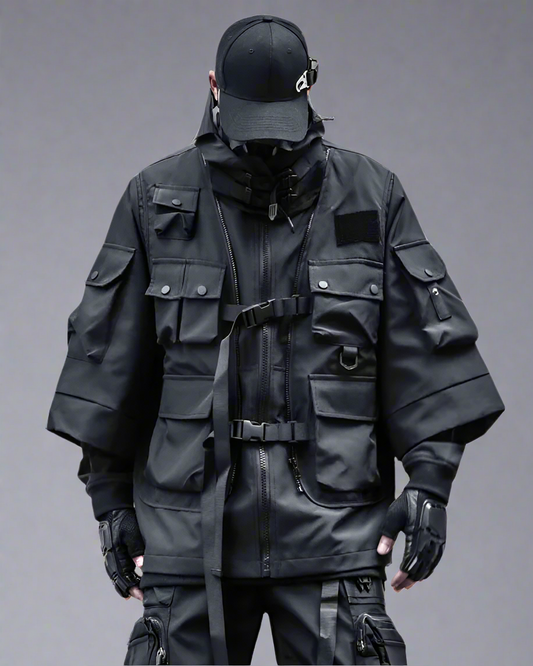 High-Tech Cyberpunk Robe - cyberpunk - Functional Cyberpunk Robe Jacket for Urban Style - Main view
