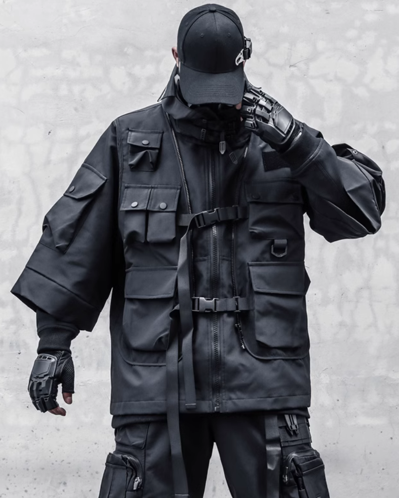 High-Tech Cyberpunk Robe -  jackets - Functional Cyberpunk Robe Jacket for Urban Style - View 3