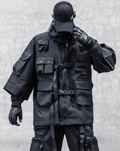 High-Tech Cyberpunk Robe -  jackets - Functional Cyberpunk Robe Jacket for Urban Style - View 3