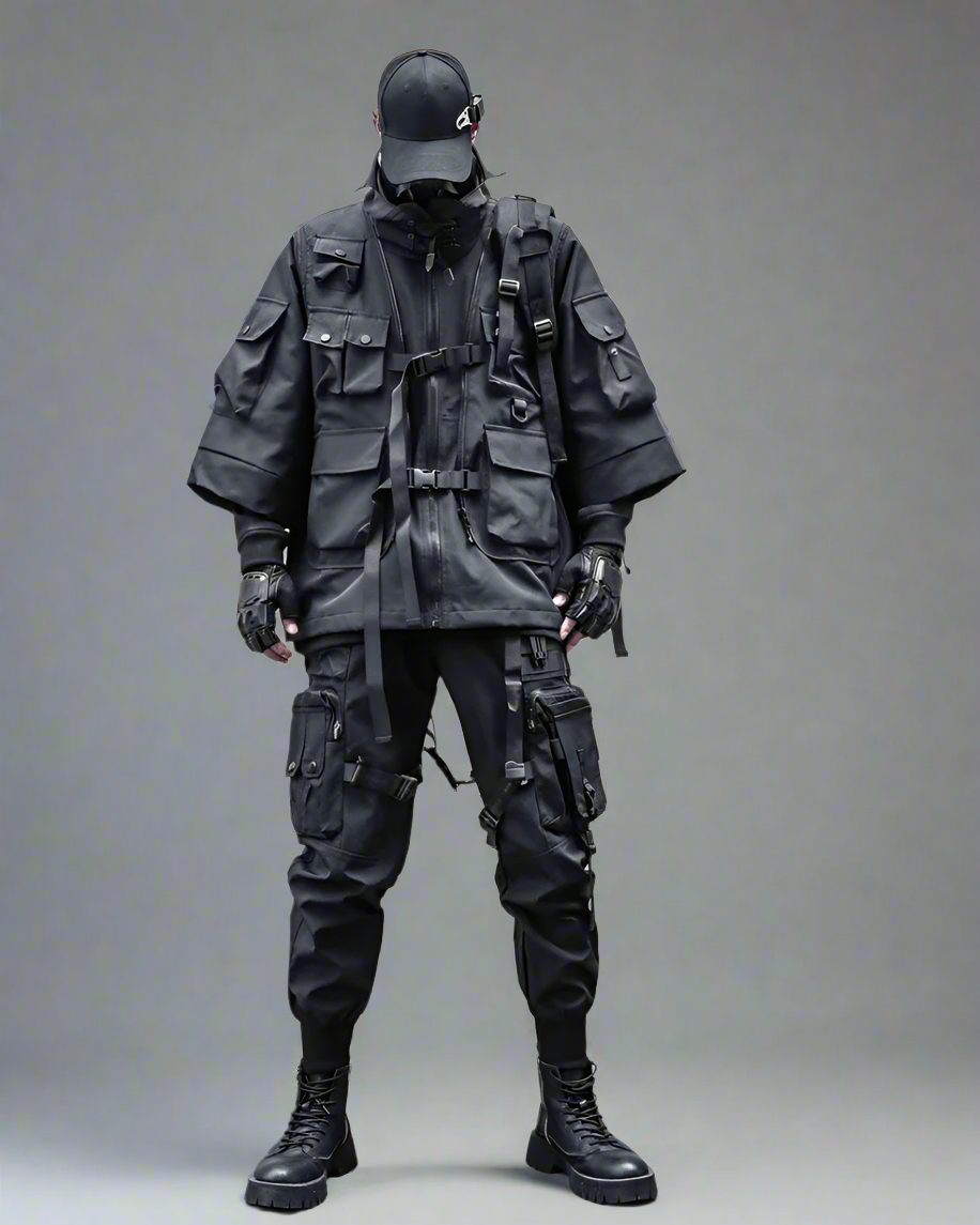 High-Tech Cyberpunk Robe -  stylish jacket - Functional Cyberpunk Robe Jacket for Urban Style - View 6
