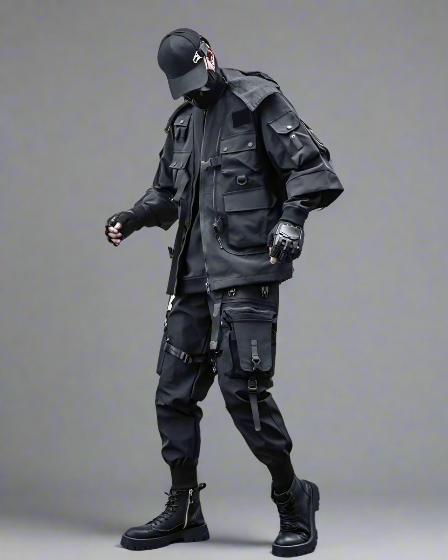 High-Tech Cyberpunk Robe -  techwear - Functional Cyberpunk Robe Jacket for Urban Style - View 7