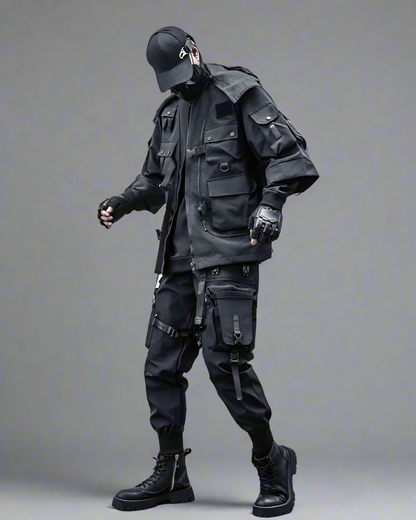 High-Tech Cyberpunk Robe -  techwear - Functional Cyberpunk Robe Jacket for Urban Style - View 7