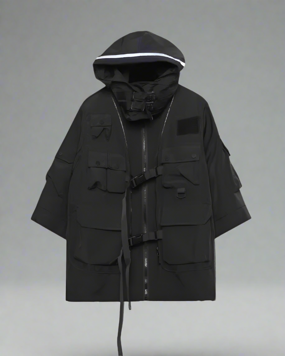 High-Tech Cyberpunk Robe -  urban - Functional Cyberpunk Robe Jacket for Urban Style - View 8