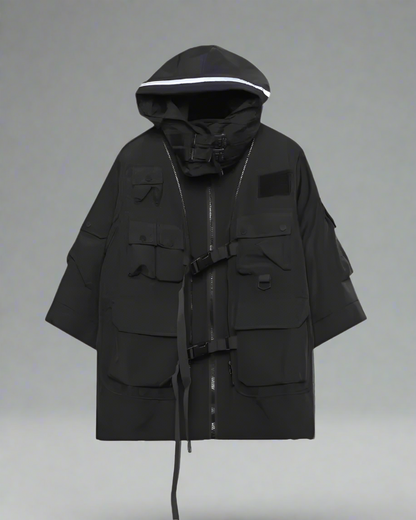 High-Tech Cyberpunk Robe -  urban - Functional Cyberpunk Robe Jacket for Urban Style - View 8