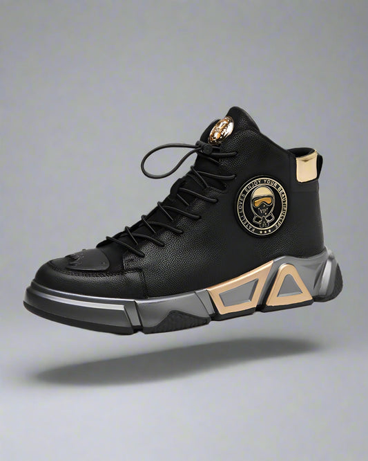 High-Top Leather Techwear Sneakers - durable leather sneakers - High-Top Leather Techwear Sneakers for Active Comfort - Main view