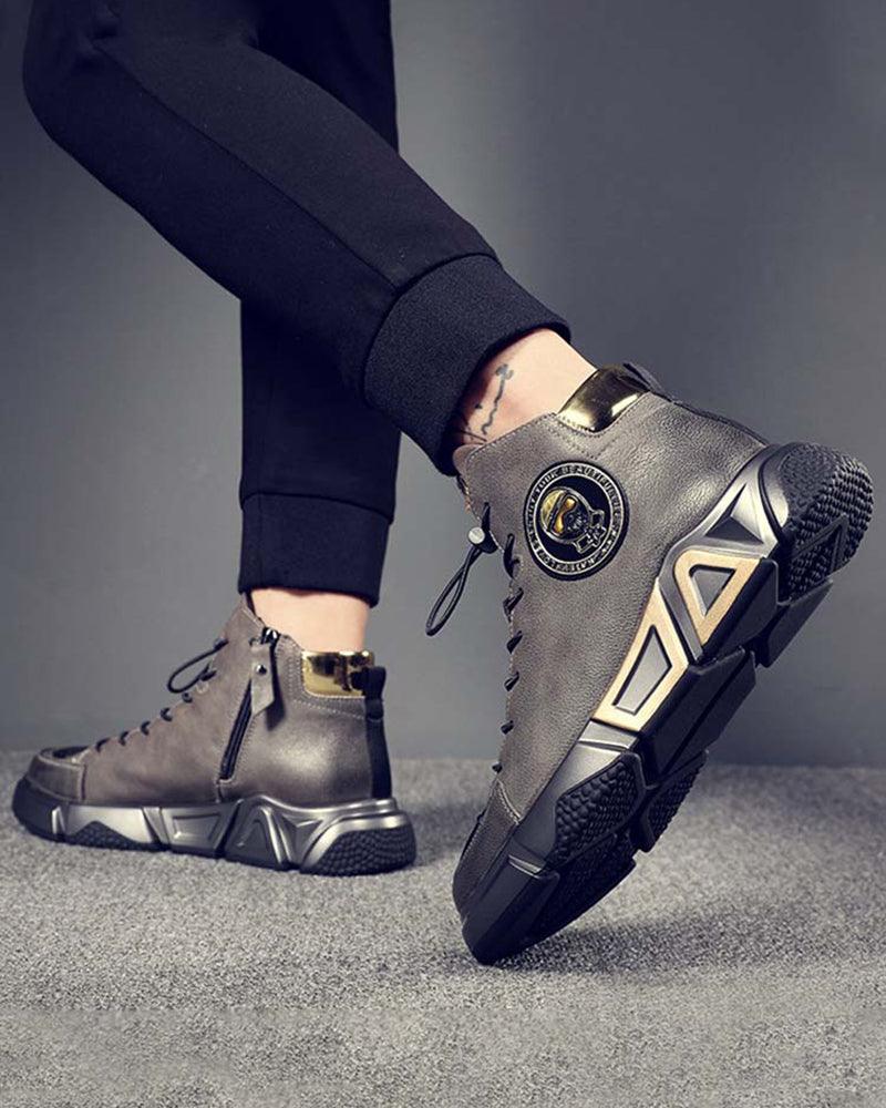 High-Top Leather Techwear Sneakers -  high-top sneakers - High-Top Leather Techwear Sneakers for Active Comfort - View 4