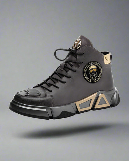 High-Top Leather Techwear Sneakers - leather sneakers - High-Top Leather Techwear Sneakers for Active Comfort - View 2