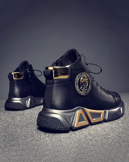 High-Top Leather Techwear Sneakers -  stylish high-top sneakers - High-Top Leather Techwear Sneakers for Active Comfort - View 5