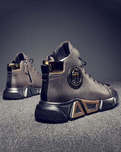 High-Top Leather Techwear Sneakers -  techwear shoes - High-Top Leather Techwear Sneakers for Active Comfort - View 6