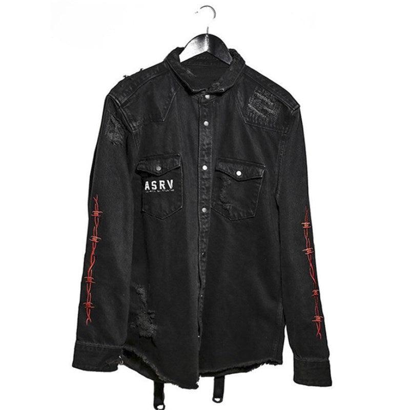 Horned Denim Jacket - Urban Style -  harajuku - Horned Denim Jacket for Urban and Streetwear Style - View 4