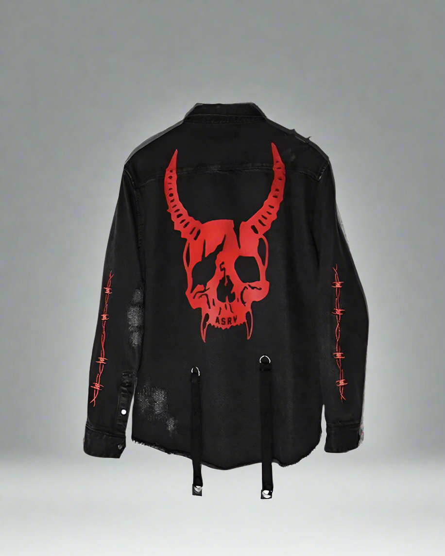 Horned Denim Jacket - Urban Style - denim jacket - Horned Denim Jacket for Urban and Streetwear Style - Main view