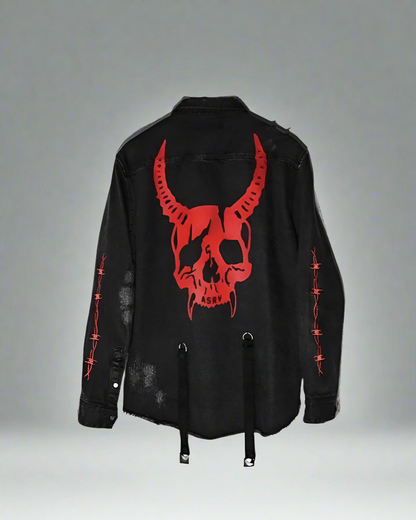 Horned Denim Jacket - Urban Style - denim jacket - Horned Denim Jacket for Urban and Streetwear Style - Main view