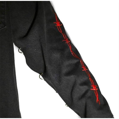 Horned Denim Jacket - Urban Style -  techwear fashion - Horned Denim Jacket for Urban and Streetwear Style - View 8