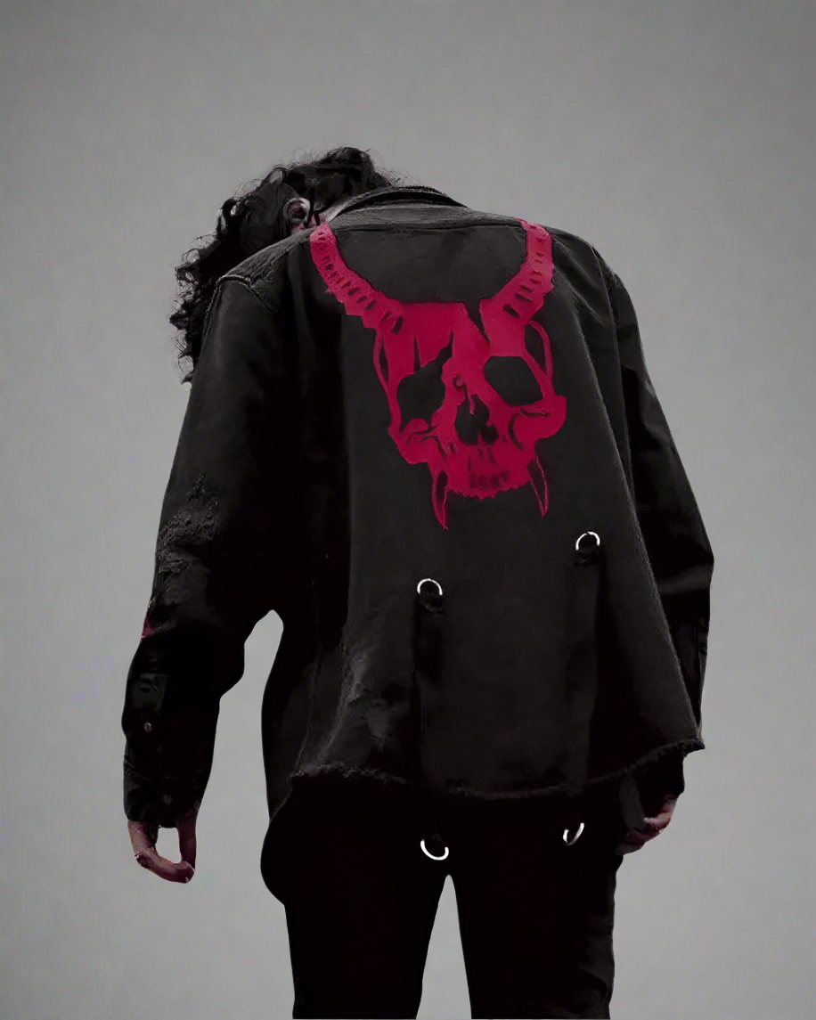 Horned Denim Jacket - Urban Style -  harajuku style - Horned Denim Jacket for Urban and Streetwear Style - View 5