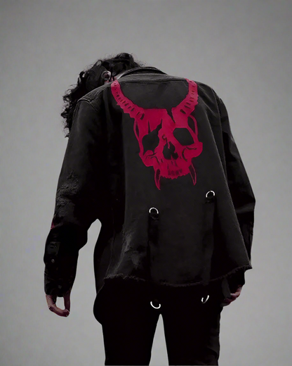 Horned Denim Jacket - Urban Style -  harajuku style - Horned Denim Jacket for Urban and Streetwear Style - View 5