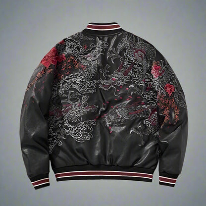 Iconic Travel Bomber Jacket - bomber jacket - Sukajan Bomber Jacket with Embroidered Dragons - View 2
