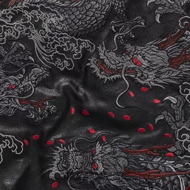 Iconic Travel Bomber Jacket -  embroidered designs - Sukajan Bomber Jacket with Embroidered Dragons - View 4