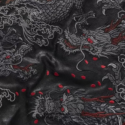 Iconic Travel Bomber Jacket -  embroidered designs - Sukajan Bomber Jacket with Embroidered Dragons - View 4