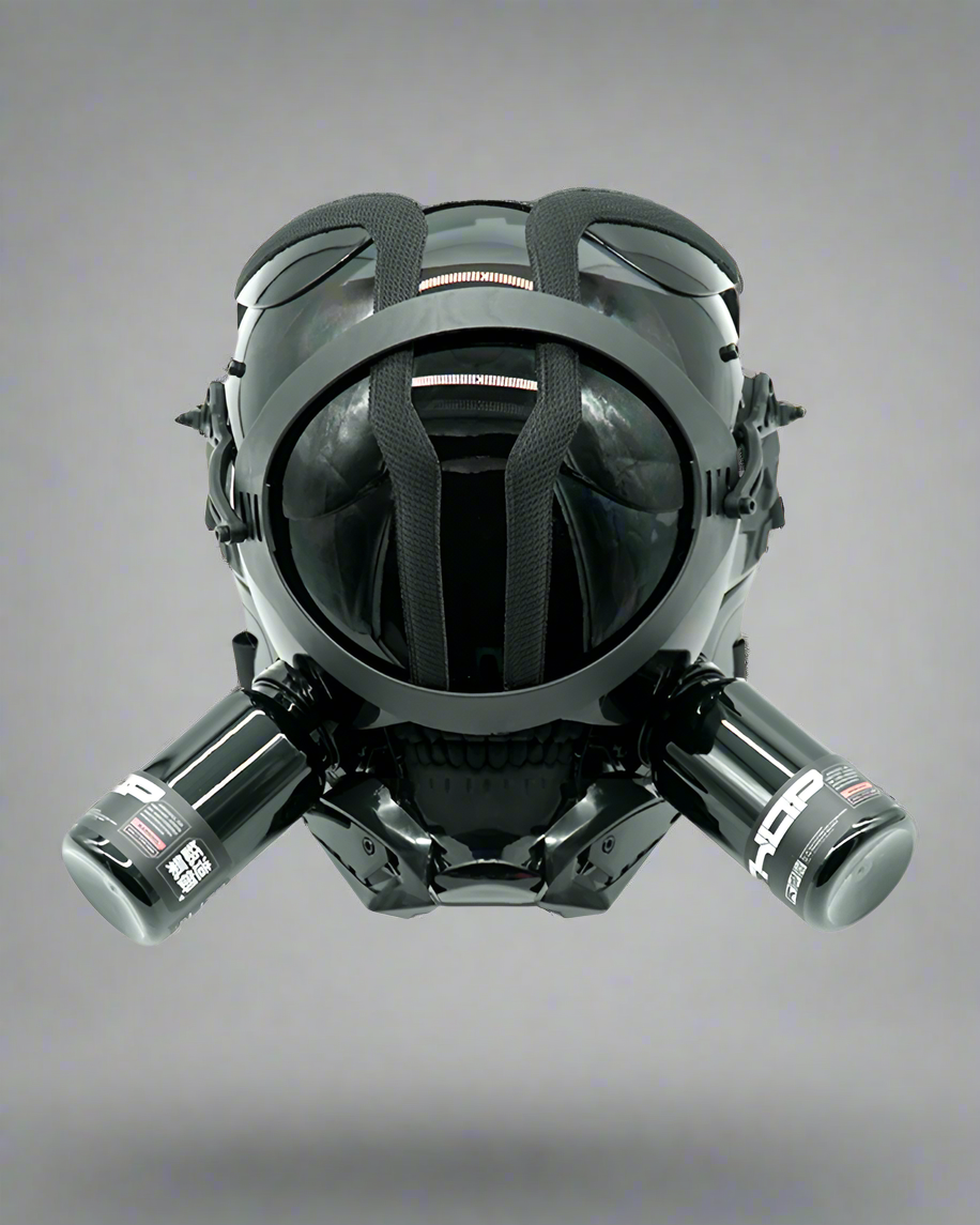 Illuminated Cyberpunk Helmet Mask - cyberpunk helmet - Illuminated Cyberpunk Helmet and Mask for Style and Fun - Main view