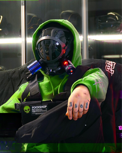 Illuminated Cyberpunk Helmet Mask - cyberpunk helmet - Illuminated Cyberpunk Helmet and Mask for Style and Fun - View 9