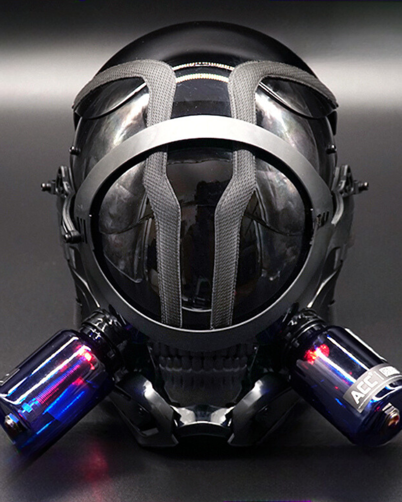 Illuminated Cyberpunk Helmet Mask - cyberpunk mask - Illuminated Cyberpunk Helmet and Mask for Style and Fun - View 2