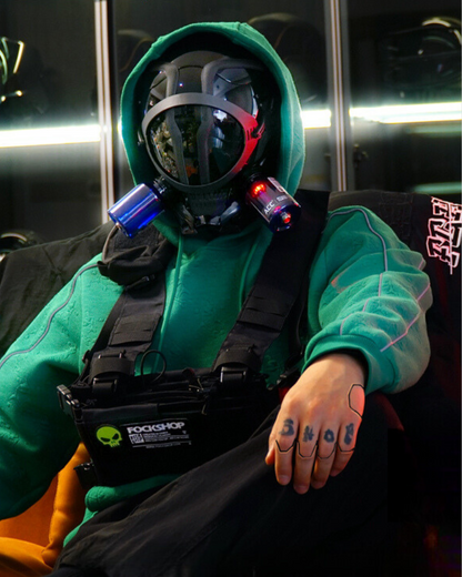 Illuminated Cyberpunk Helmet Mask -  illuminated mask - Illuminated Cyberpunk Helmet and Mask for Style and Fun - View 5